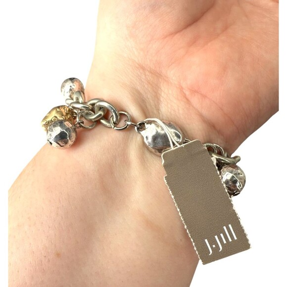 J. Jill Fruit Charms Chunky Chain Bracelet Whimsical Gold Silver Tone Beads NWT - Picture 7 of 10